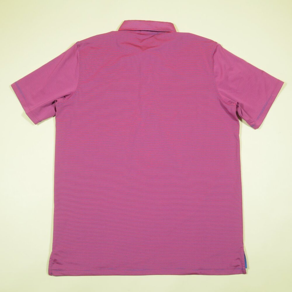 Greyson Striped Jersey Golf Polo Shirt Mens L Red Blue Short Sleeve - Picture 3 of 5